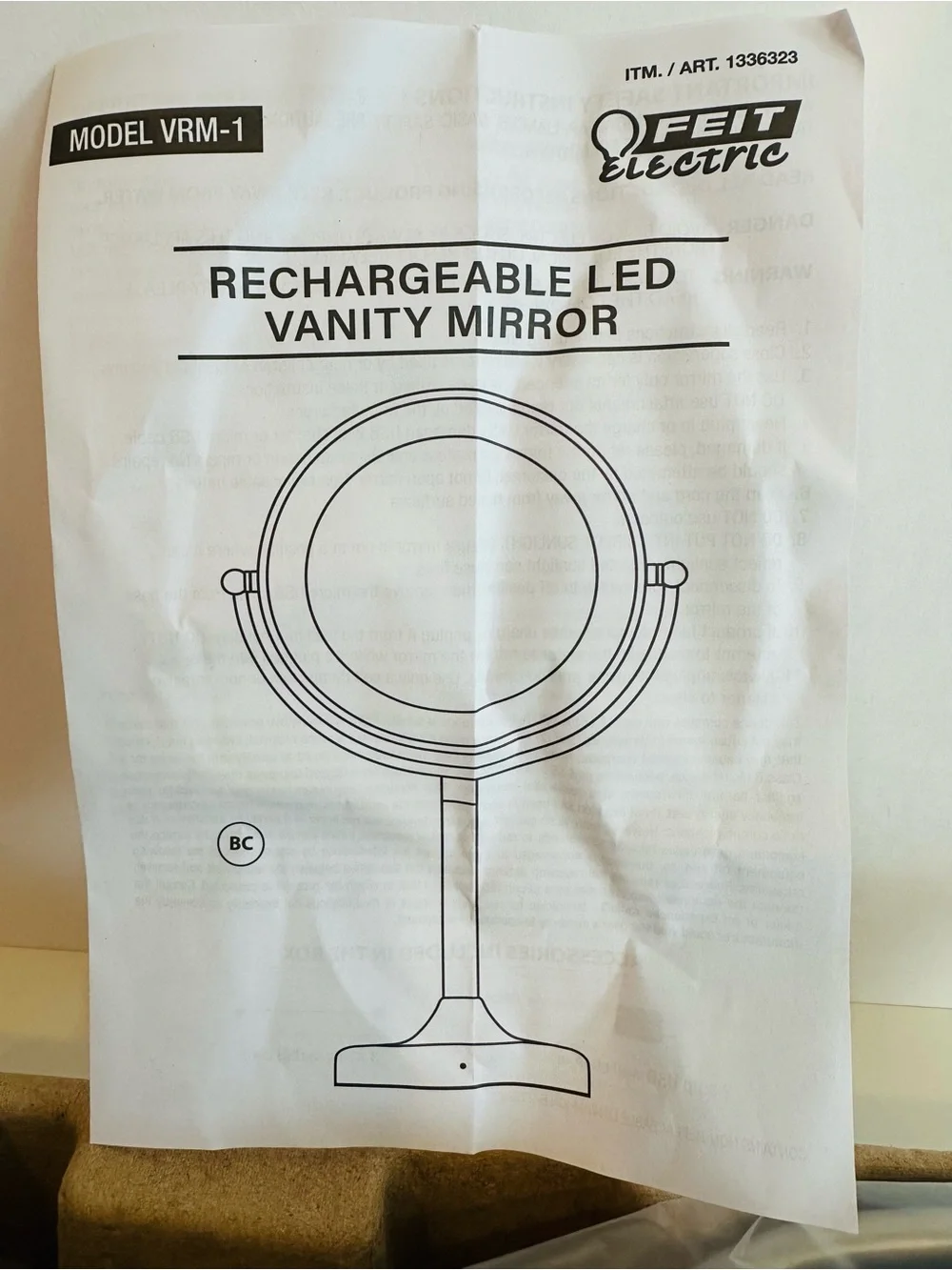 Feit Electric Rechargeable LED Vanity Mirror NIB